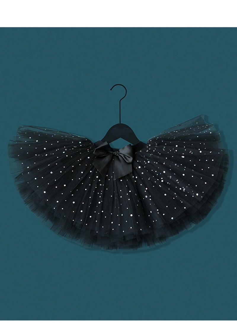 Loquat Tutu Skirt 50s Vintage Ballet Bubble Dance Skirts Tulle Tutu Skirt Costume for Cosplay Party Black  - Image 1
