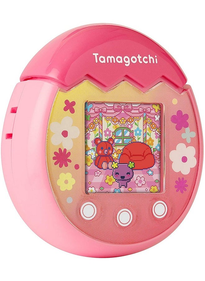 TAMAGOTCHI 42901 Bandai Pix The Next Generation of Virtual Reality Pet with Camera, Games and Collectable Characters-Floral, Pink