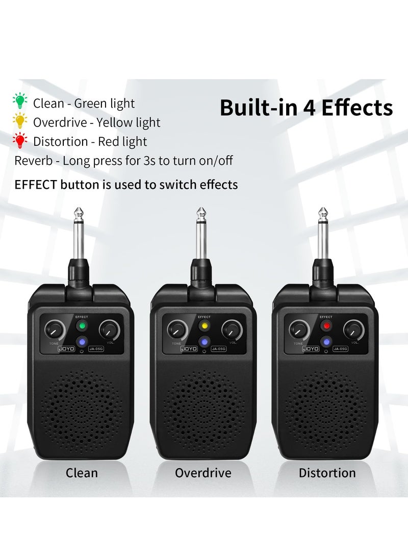 SYOSI - 5W Electric Guitar Amp, Mini Portable Bluetooth Amplifier, Rechargeable Small Personal Practice Amp with 4 Effects, Overdrive, Distortion, Reverb, Clean, Ideal for Electric Guitar, Black - Image 1