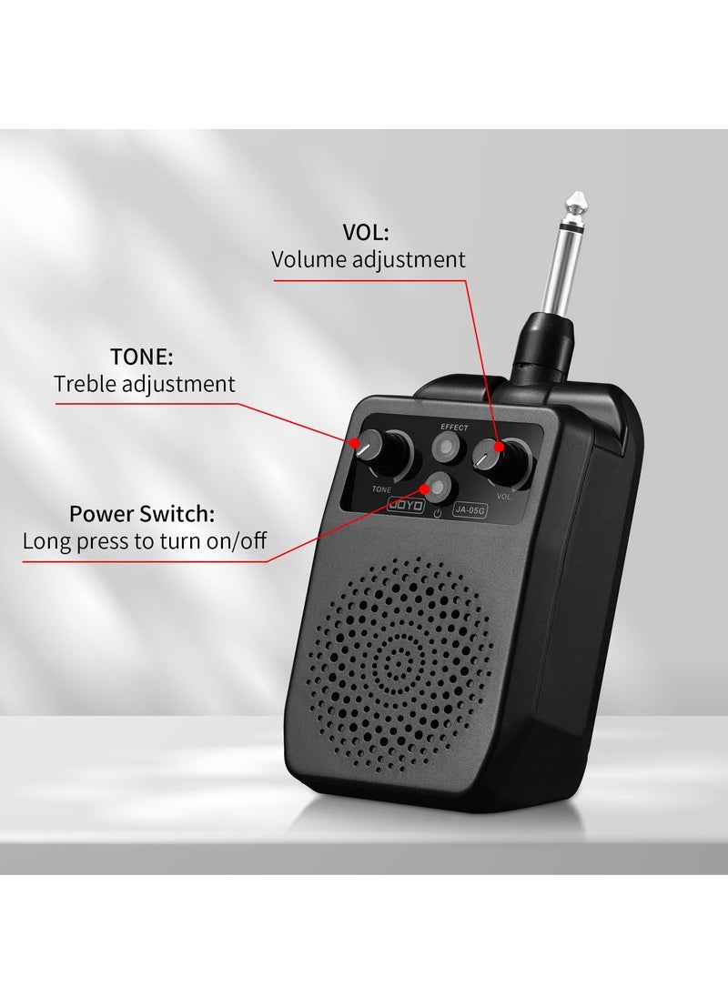 SYOSI - 5W Electric Guitar Amp, Mini Portable Bluetooth Amplifier, Rechargeable Small Personal Practice Amp with 4 Effects, Overdrive, Distortion, Reverb, Clean, Ideal for Electric Guitar, Black - Image 1