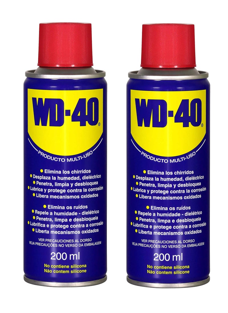 دبليو دي-40 WD-40 بخاخ زيت تشحيم متعدد الاستخدامات 200 مل -  قطعتين 
