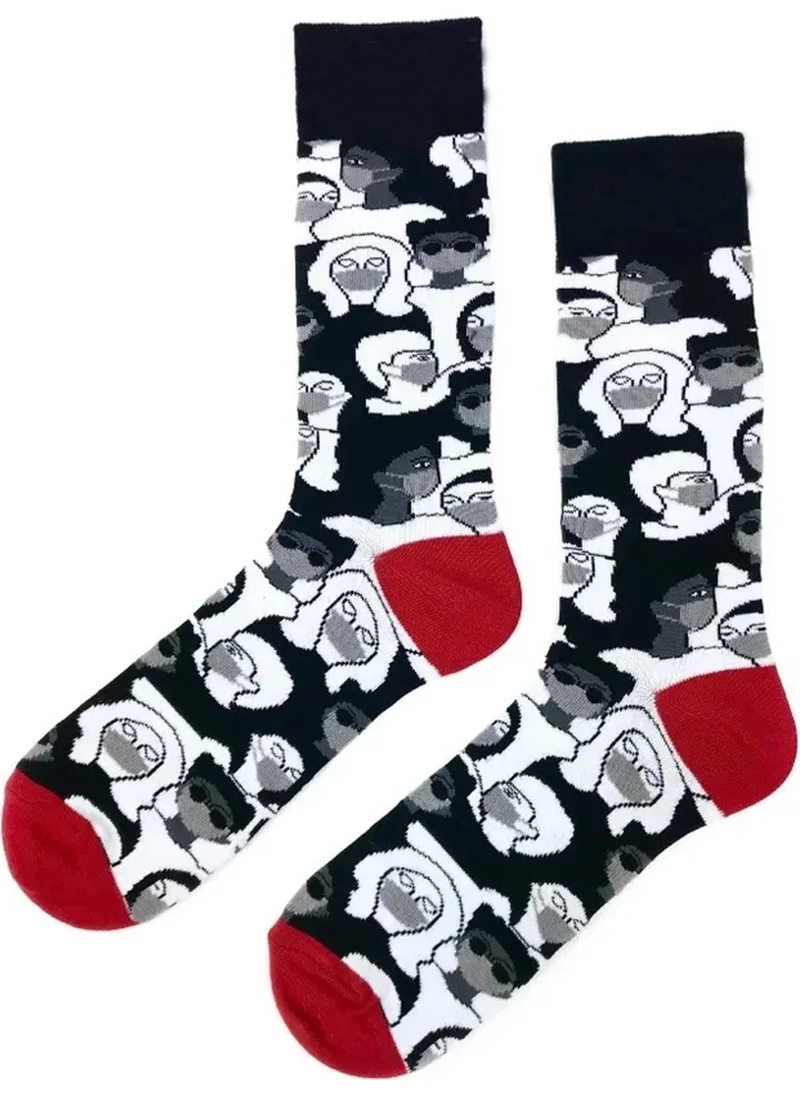 دودي فلورا Mask Patterned Socks Men's Long Socks Clb