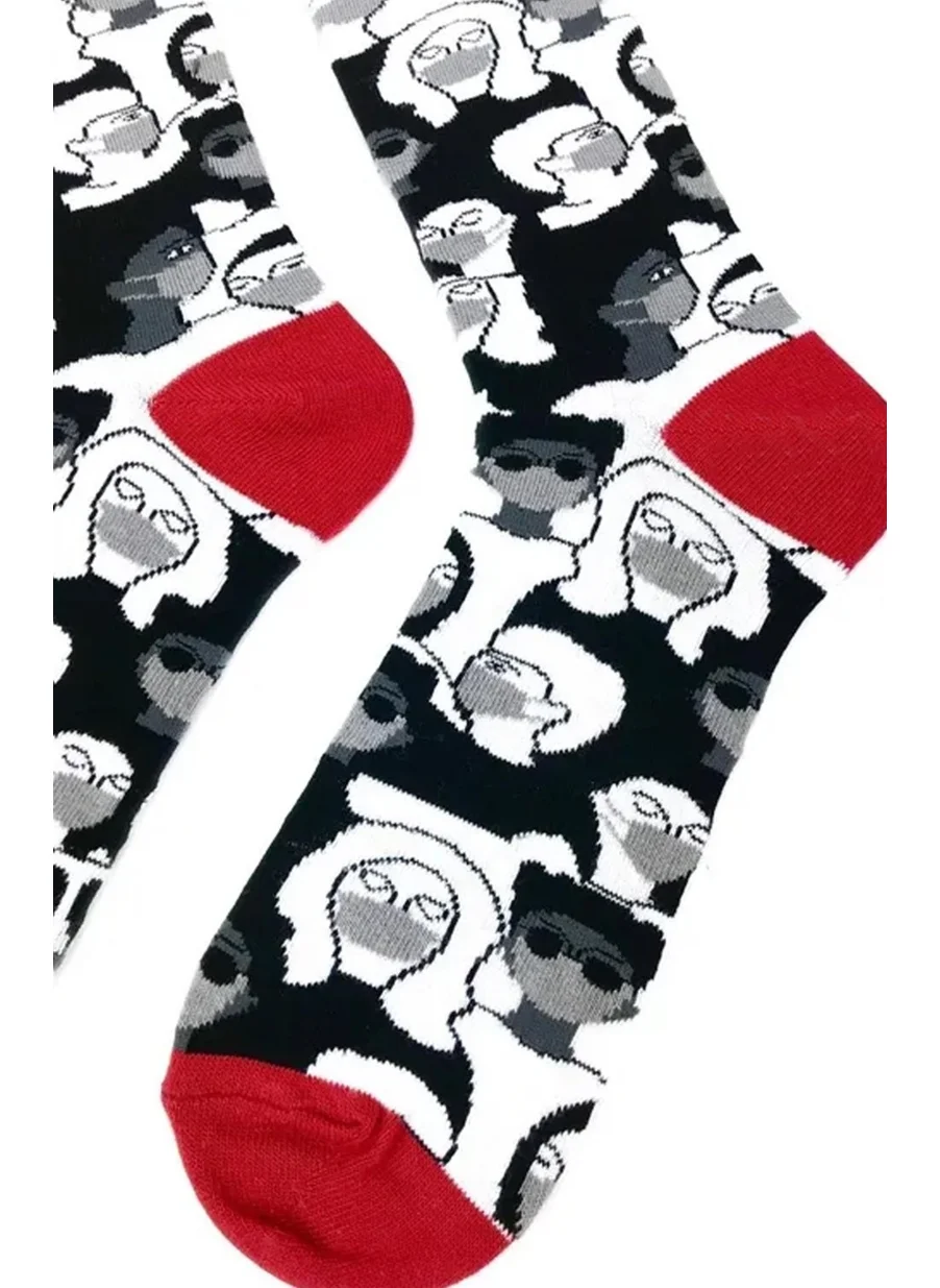 دودي فلورا Mask Patterned Socks Men's Long Socks Clb