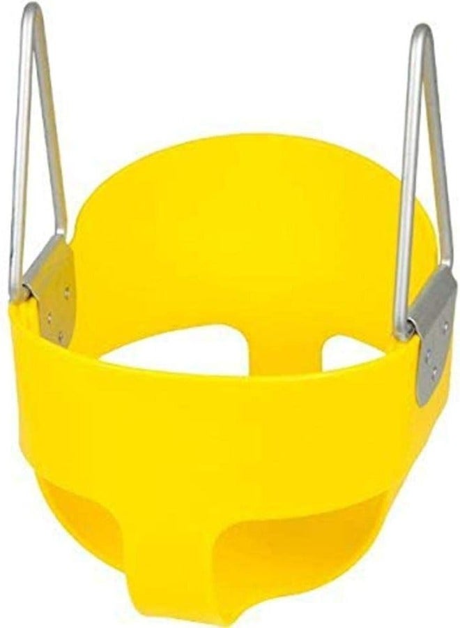 فيتنس ورلد مقعد أرجوحة للأطفال من فانز عالي التحمل وظهر كامل مع سلاسل مطلية بالبلاستيك للاستخدام الخارجي والداخلي باللون الأصفر - Image 3