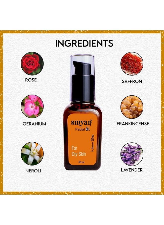 Smyan Facial Oil Inface Serum With Face Oil For Dry Skin Youthful Nourishes And Glowing Skin Boosts Collagen & Elasticity With Anti Aging Properties 50Ml  - Image 5