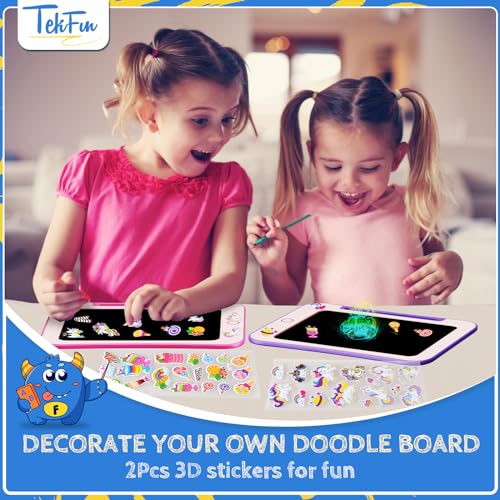 TEKFUN LCD Writing Tablet for Kids, Toddler Girl Toys, Doodle Board Drawing Tablet, Easter Gifts for Kids, Birthday Gift for 3-8 Years Old Girl (8.5 Inch Pink) - Image 5
