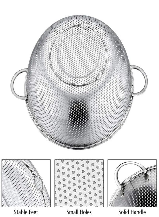Onions Stainless Steel Colander with Handles – Heavy-Duty Mesh Strainer Bowl for Draining Pasta, Rice, Vegetables & Fruits – Rustproof, Fast Draining, Stable Base (Big No -3 23 Cm) - Image 3