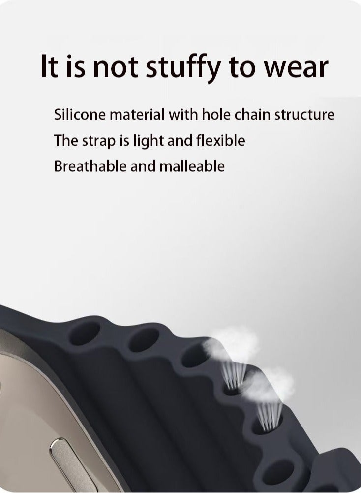 دكينج 6 عبوات أبل ووتش الترا 2 للرجال والنساء 38 مم / 40 مم / 41 مم ، أساور رياضية من السيليكون متموج متوافقة مع iWatch Ultra 2/1 series 10/9/8/7/6/5/4/3/2/1 SE Starry Sky / برتقالي / أبيض / أسود / أخضر / أزرق - Image 2