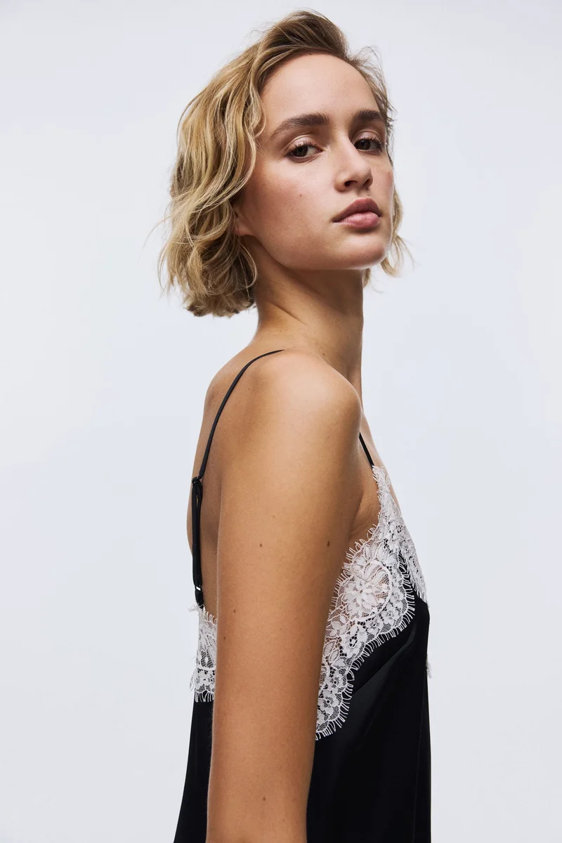 H&M Lace-trimmed slip dress