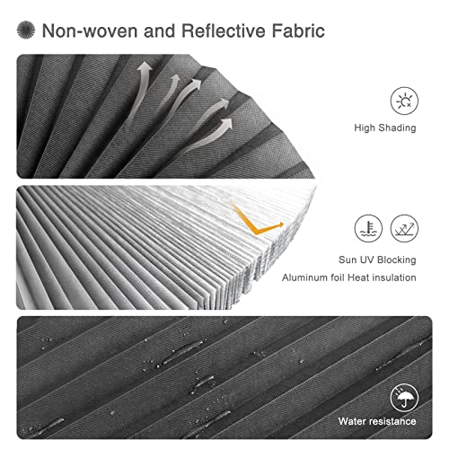 Maritown Window Blinds Cordless Blackout No Drill Cut to Size Clip On Stick On Self Adhesive Temporary Blinds Pleated Paper Blinds for Windows Doors Shades for Home Nursery Bedroom Kitchen Bathroom - Image 3