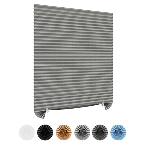 Maritown Window Blinds Cordless Blackout No Drill Cut to Size Clip On Stick On Self Adhesive Temporary Blinds Pleated Paper Blinds for Windows Doors Shades for Home Nursery Bedroom Kitchen Bathroom - Image 1