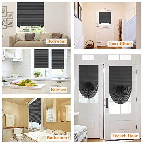 Maritown Window Blinds Cordless Blackout No Drill Cut to Size Clip On Stick On Self Adhesive Temporary Blinds Pleated Paper Blinds for Windows Doors Shades for Home Nursery Bedroom Kitchen Bathroom - Image 2