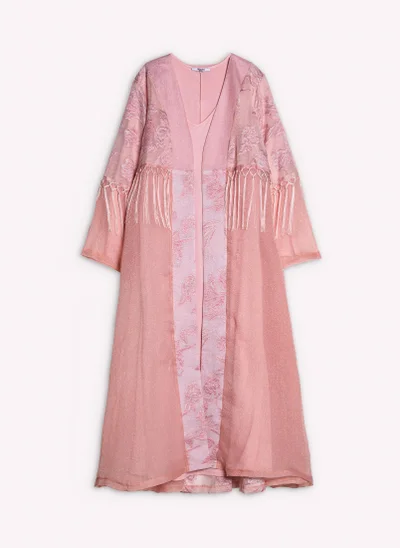 SHAPES DETAIL EMBROIDERED ABAYA WITH DRESS