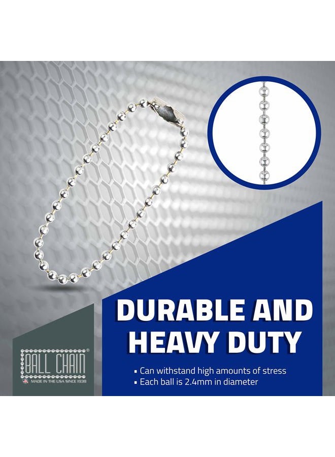 BALL CHAIN 4.5 inches Number 3 Aluminum Ball Chain 100 Count | 2.4 mm in Diameter | Rust and Corrosion Resistant - Image 2