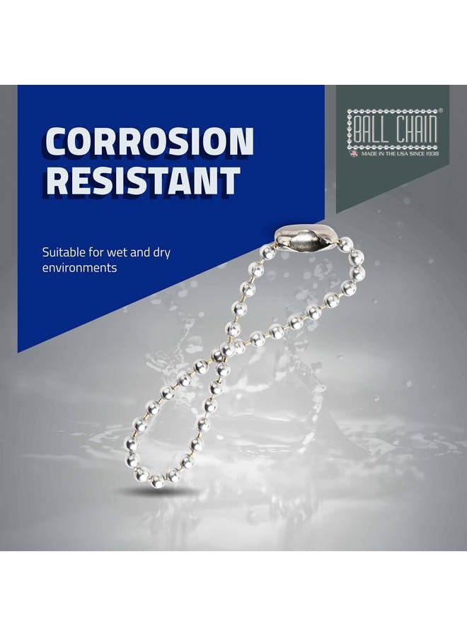 BALL CHAIN 4.5 inches Number 3 Aluminum Ball Chain 100 Count | 2.4 mm in Diameter | Rust and Corrosion Resistant - Image 3