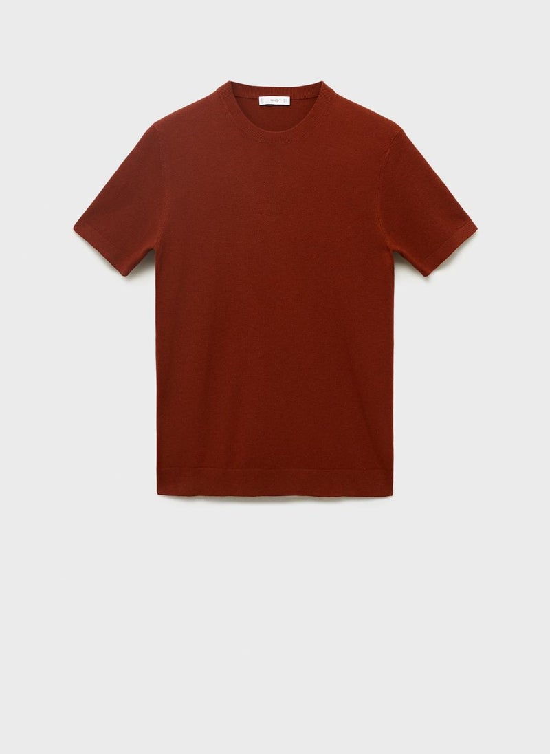 Mango Man Fine-Knit T-Shirt  - Image 5