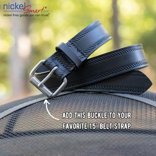 Nickel Smart Stainless Steel Roller Buckle - 1½ Inch Nickel Free Belt Buckle with Polished Silver-tone Finish - Image 2