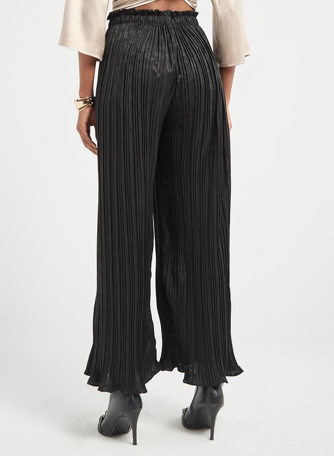 سبلاش فيڤ بنطلون واسع الساقين بارز الملمس بخصر مطاطي - Image 3