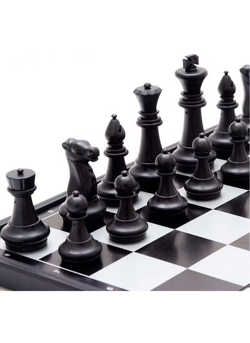 A ZONE Chess Board Set Game, Magnetic Chess Piece Set with Chess Folding/Portable Storage Board, Traditional Game, Educational Toys for Kids/Children/Adults Gift (Black/White, 25x25x2cm)  - Image 3