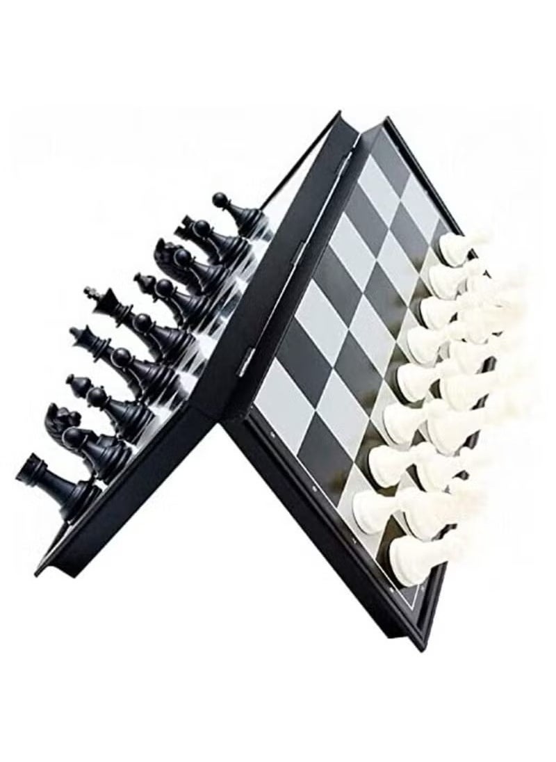 A ZONE Chess Board Set Game, Magnetic Chess Piece Set with Chess Folding/Portable Storage Board, Traditional Game, Educational Toys for Kids/Children/Adults Gift (Black/White, 25x25x2cm)  - Image 4