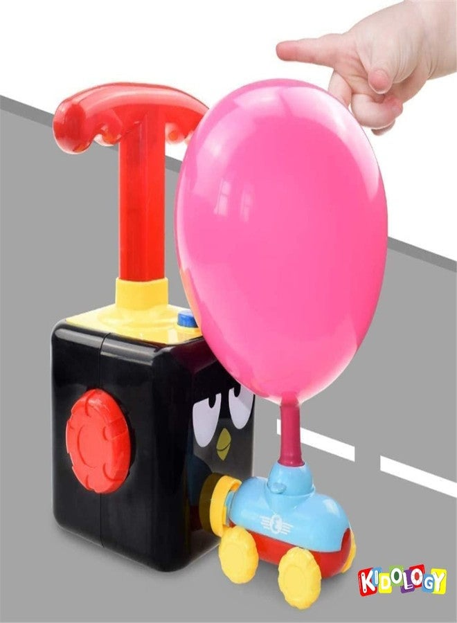 Kidology Balloon Launcher Car Toy Set for Kids | Powered Car Racers Party Supplies | Educational Science STEM Toys with Manual Balloon Pump for Kids Boys Girls Classroom (Black Monster) - Image 3