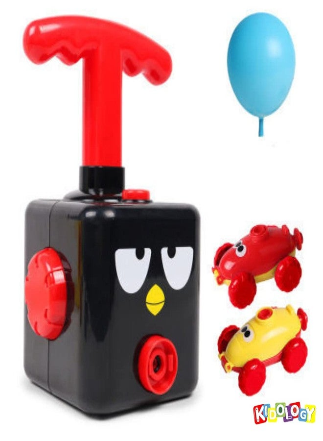 Kidology Balloon Launcher Car Toy Set for Kids | Powered Car Racers Party Supplies | Educational Science STEM Toys with Manual Balloon Pump for Kids Boys Girls Classroom (Black Monster) - Image 2