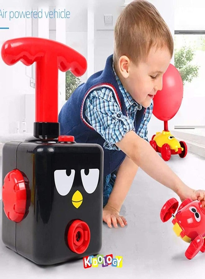 Kidology Balloon Launcher Car Toy Set for Kids | Powered Car Racers Party Supplies | Educational Science STEM Toys with Manual Balloon Pump for Kids Boys Girls Classroom (Black Monster) - Image 5
