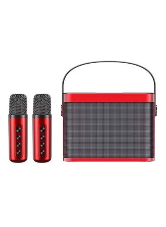 YS YS-219 Bluetooth Karaoke Speaker System with Dual Wireless Microphones – Portable Outdoor Sound System with Powerful Bass, Echo & Vocal Effects, USB/TF Card Music Playback, and Rechargeable Battery – Perfect for Parties, Events, Picnics & Gatherings – Red  - Image 1