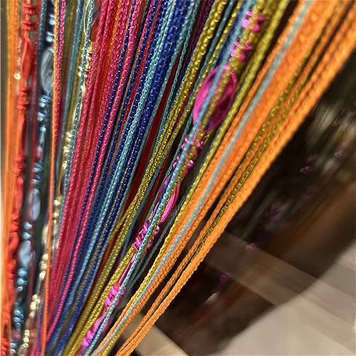 ave split 100cmX200cm Decorative Door String Curtain Beads Wall Panel Fringe Window Room Divider Blind for Wedding Coffee House Parts Door Divider Beads Tassel Screen Decoration (Colorfull 25) - Image 2