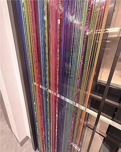 ave split 100cmX200cm Decorative Door String Curtain Beads Wall Panel Fringe Window Room Divider Blind for Wedding Coffee House Parts Door Divider Beads Tassel Screen Decoration (Colorfull 25) - Image 4