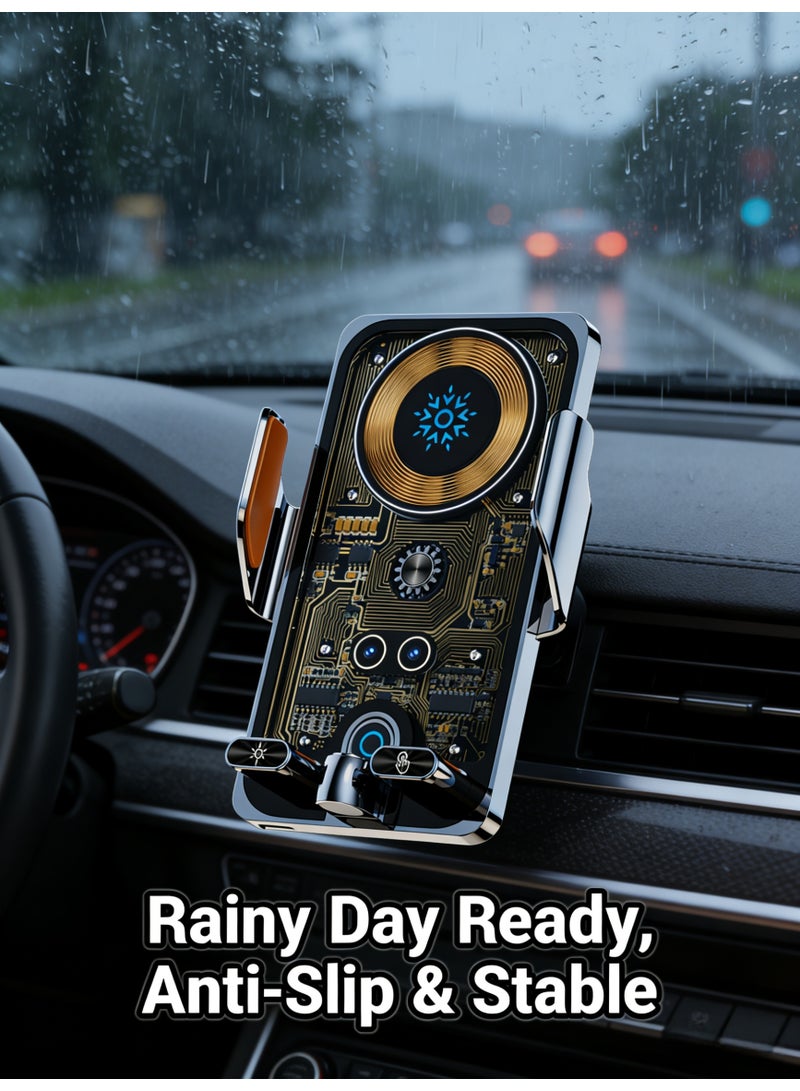 【Business Elite】Fully Automatic Gravity-Sensing Car Mount | 15W Wireless Charging | 360° Panoramic Rotation Design | Safe Driving Companion for Business Professionals | One-Touch Phone Release - Image 1