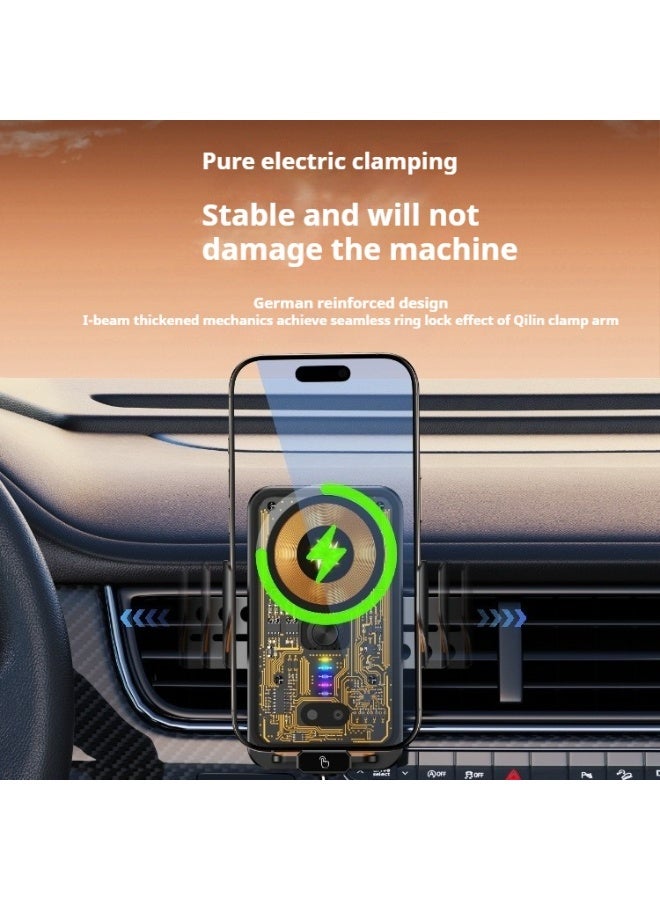 【Business Elite】Fully Automatic Gravity-Sensing Car Mount | 15W Wireless Charging | 360° Panoramic Rotation Design | Safe Driving Companion for Business Professionals | One-Touch Phone Release - Image 4