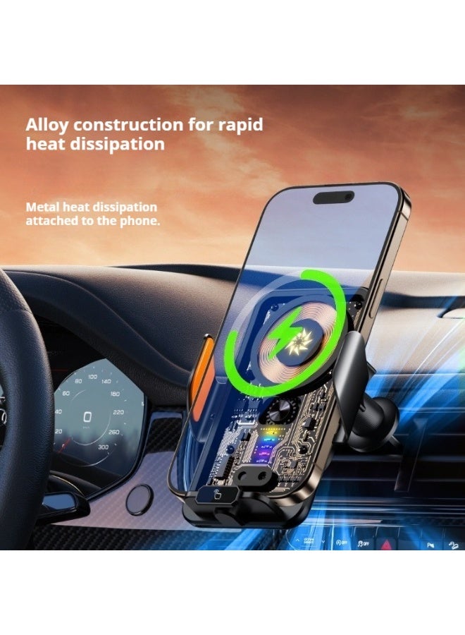 【Business Elite】Fully Automatic Gravity-Sensing Car Mount | 15W Wireless Charging | 360° Panoramic Rotation Design | Safe Driving Companion for Business Professionals | One-Touch Phone Release - Image 3