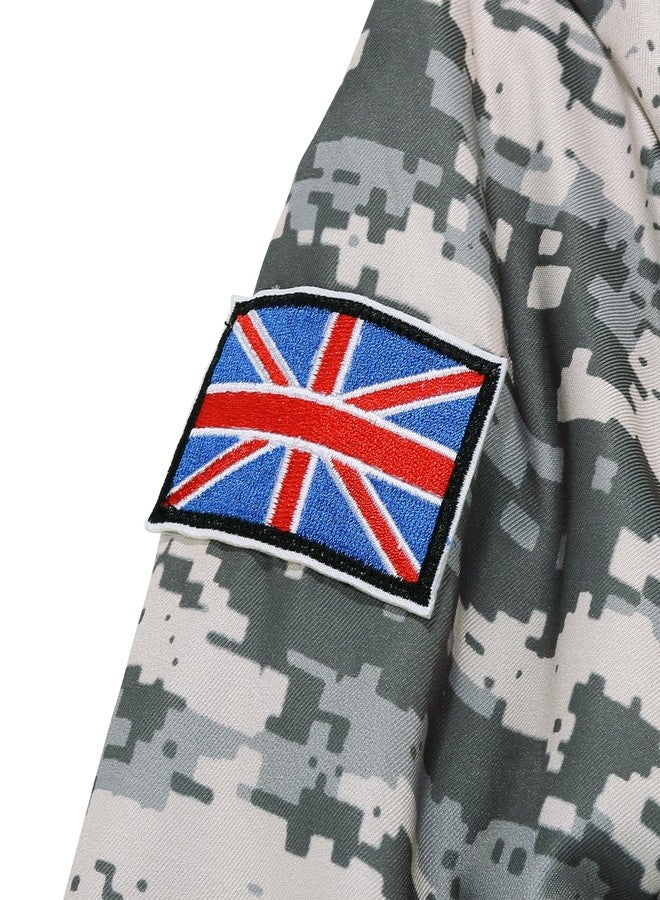 GRAJTCIN Army Costume for Boys Military Dress Up Soldier Costume for Kids Army Camouflage Uniform Camouflage Combat Soldier Grey Green XXL (4Pcs, 12-14Y) - Image 2