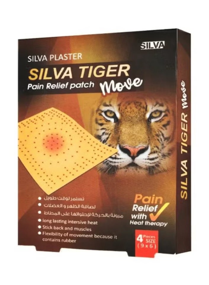 Silva Plaster Silva Tiger Move Pain Relief Patch 4 Pieces