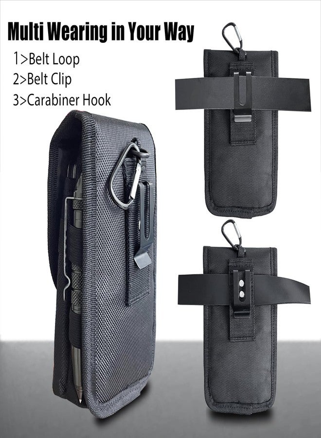 FAUDRECRO Belt Phone Pouch for Men,Dual Phone Holster with Belt Clip,Tactical Waist Cellphone Holder,Multi-Function Large Compatibility Smartphone Case for Daily Use,Outdoor Activity,Hiking,Camping,Working - Image 4
