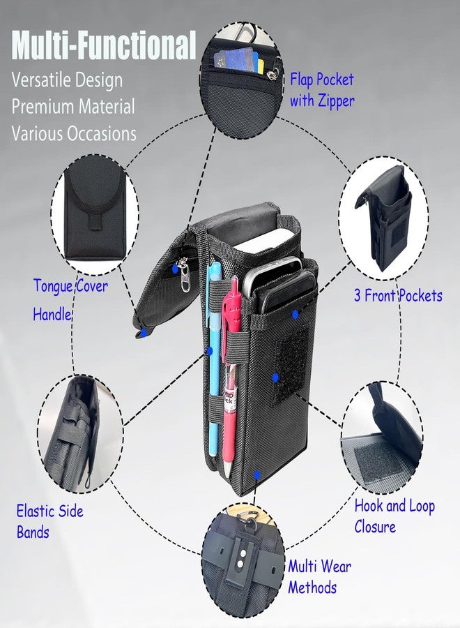 FAUDRECRO Belt Phone Pouch for Men,Dual Phone Holster with Belt Clip,Tactical Waist Cellphone Holder,Multi-Function Large Compatibility Smartphone Case for Daily Use,Outdoor Activity,Hiking,Camping,Working - Image 3