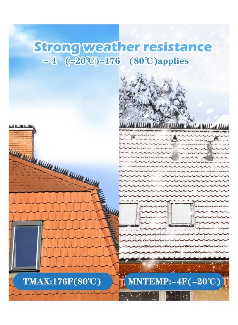 أشواك بلاستيكية للطيور لمنع الحمام والسناجب والراكون - أجهزة فعالة لردع الطيور لمنع التعشيش على الأسوار والأسطح وحواف النوافذ والشرفات (10 عبوات) - Image 5