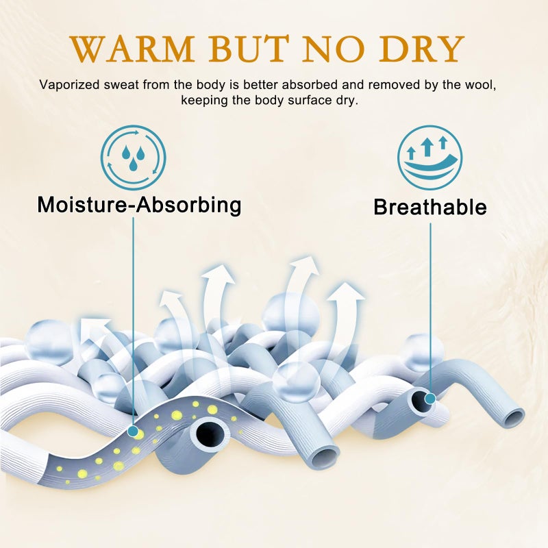 YOUR MOON Luxurious All Season Wool Comforter Queen Size, 100% Natural Australian Wool Filling, Hypoallergenic Comforter Duvet Insert, Noiseless Cotton Shell (White) - Image 3