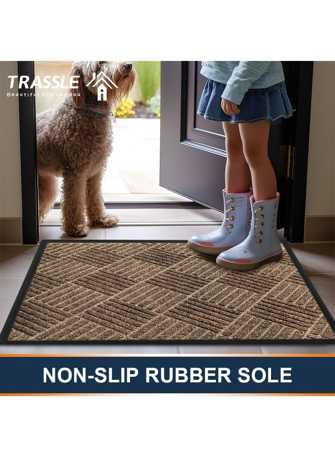 TRASSLE Front Door Mat,Entrance Doormat Super Absorbent Moistureproof Door Mat,Indoor Outdoor Door Mat Thick Durable Rubber Backed, Welcome Mat for Home Front, Hallway,Patio - Image 5