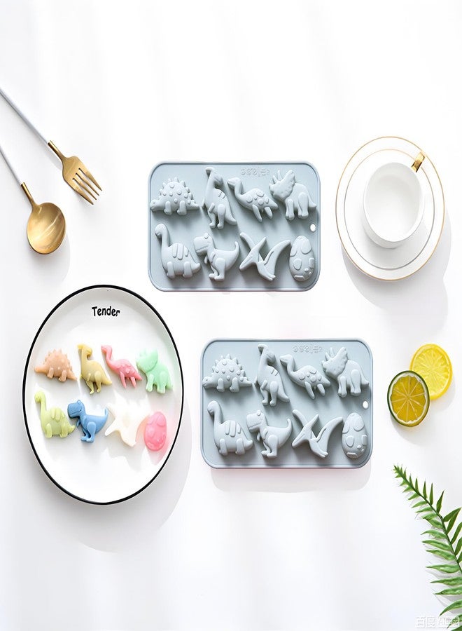 Vrthske 2PCS Silicone Dinosaur Theme Molds, 8 Cavity Dinosaur Shaped Baking Molds for Chocolate Candy Gummy Jello Ice Cube Cake Decoration Resin - Image 5