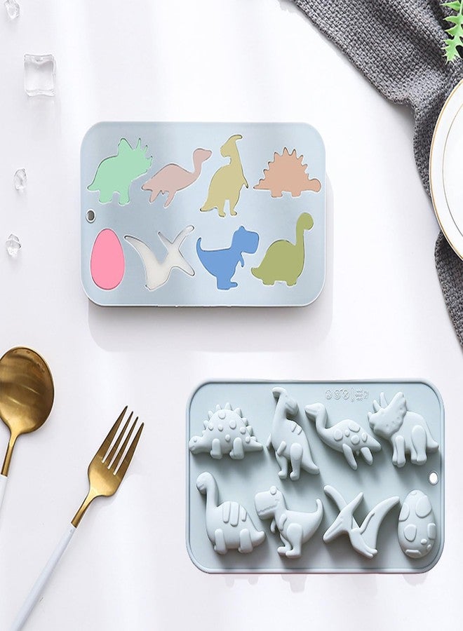 Vrthske 2PCS Silicone Dinosaur Theme Molds, 8 Cavity Dinosaur Shaped Baking Molds for Chocolate Candy Gummy Jello Ice Cube Cake Decoration Resin - Image 4