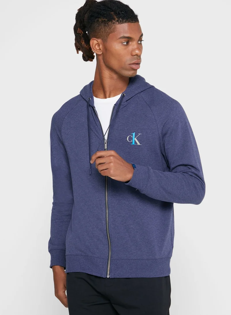 CALVIN KLEIN Logo Zip Through Hoodie