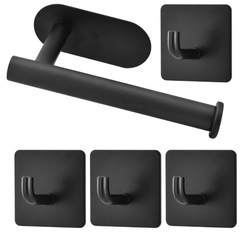 Stainless Steel Toilet Paper Holder - 4.92 Inch Capacity 304 Rust Resistant Adhesive Mount - Anti-Fall Design Wall Mounted Paper Towel Holder for Bathroom Kitchen RV Camping - Image 3