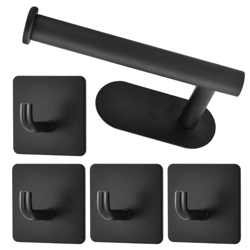 Stainless Steel Toilet Paper Holder - 4.92 Inch Capacity 304 Rust Resistant Adhesive Mount - Anti-Fall Design Wall Mounted Paper Towel Holder for Bathroom Kitchen RV Camping - Image 2
