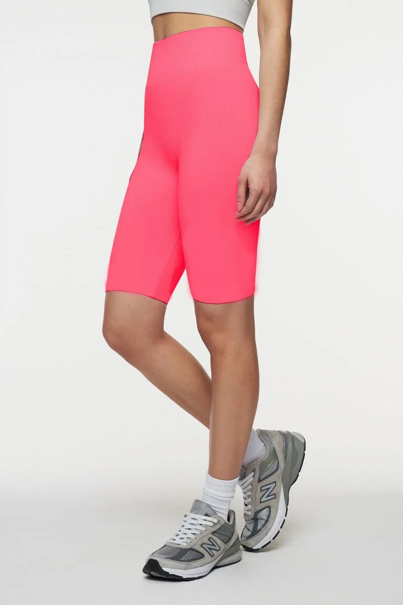 Mistirik Mystical Knitted Model Biker Shorts Plain Loose Push Up Effective Baby Pink Color