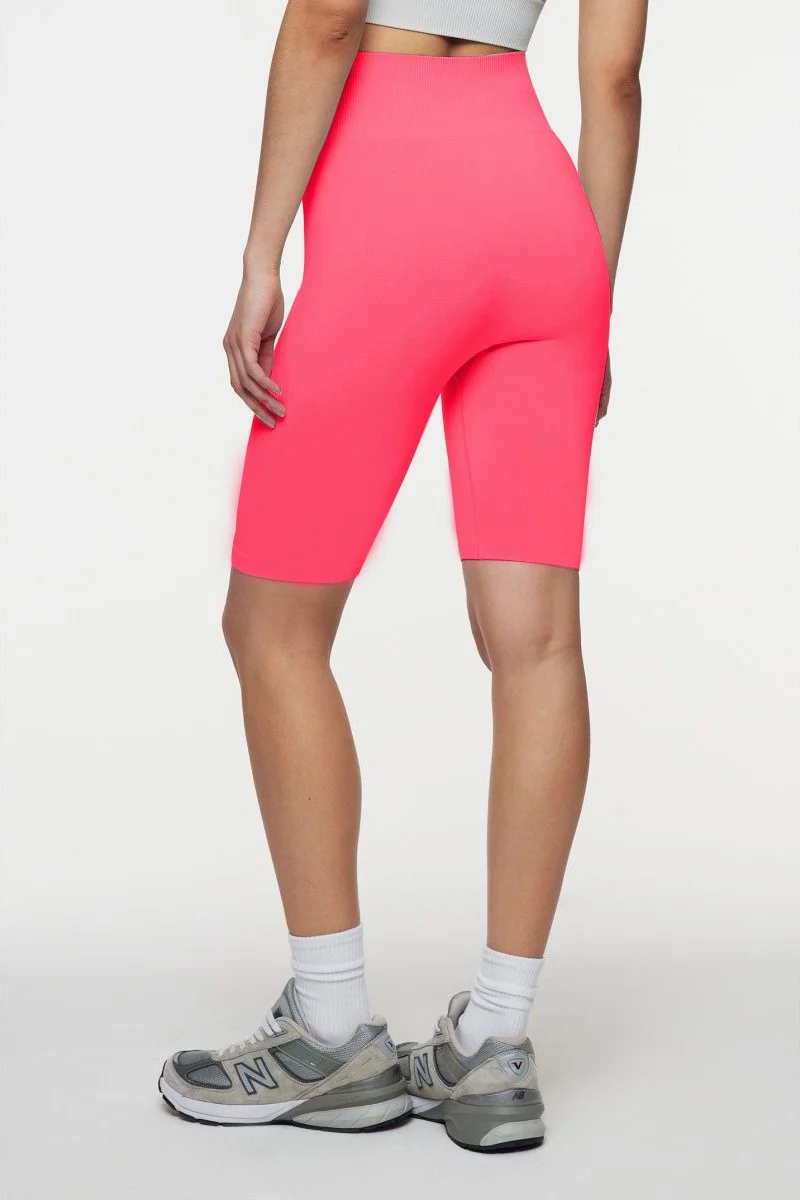 Mistirik Mystical Knitted Model Biker Shorts Plain Loose Push Up Effective Baby Pink Color