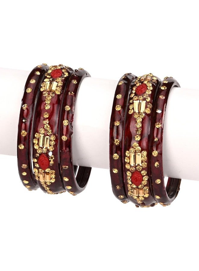 AFAST Colorful Glass Bangles/Kada Set Combo Of 2 Set, Ornamented with Colorful Chips & Beads For Wedding, Festival - Image 3