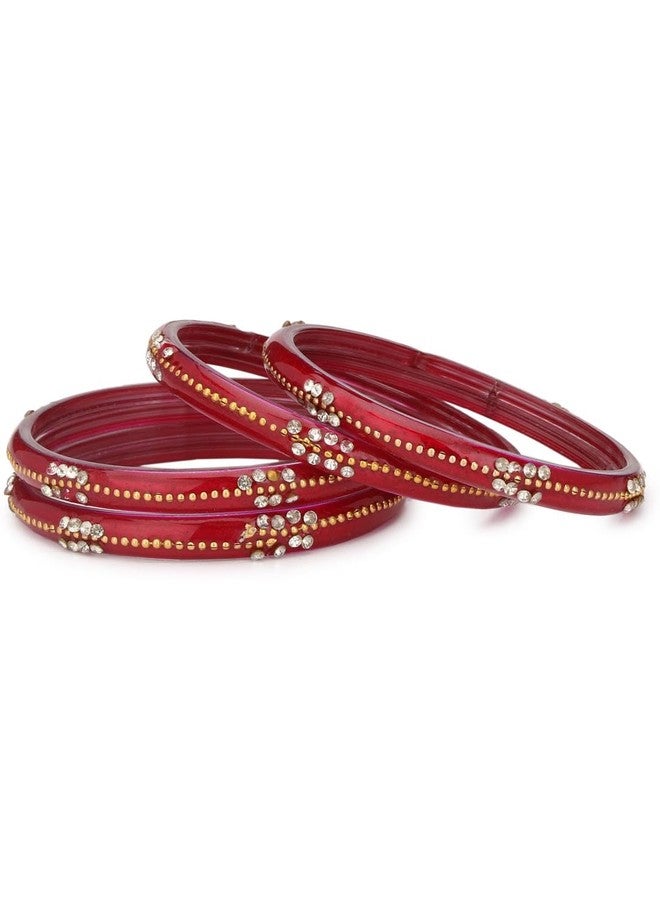 AFAST Colorful Glass Bangles/Kada Set Combo Of 2 Set, Ornamented with Colorful Chips & Beads For Wedding, Festival - Image 2