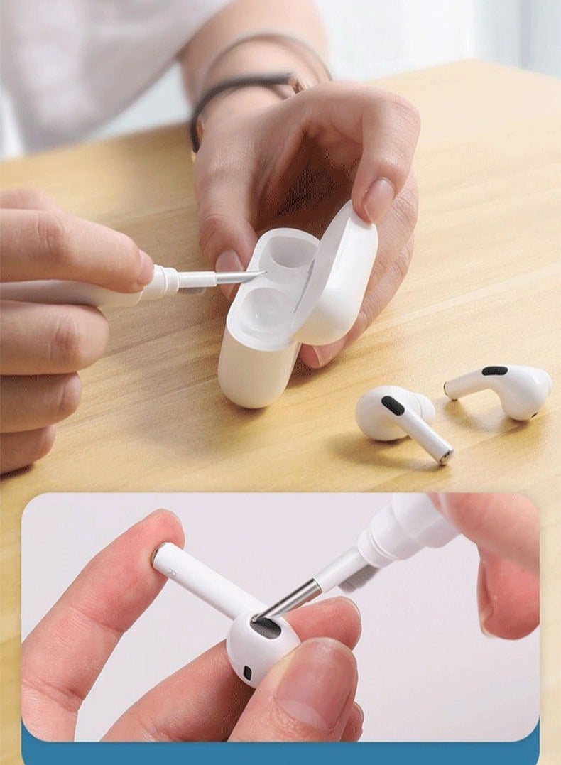 طقم تنظيف لسماعات Airpods قلم تنظيف متعدد الوظائف فرشاة ناعمة لسماعات البلوتوث علبة سماعات لاسلكية سماعات أذن لاسلكية أدوات تنظيف لسماعات Huawei Samsung redmi البيضاء - Image 5